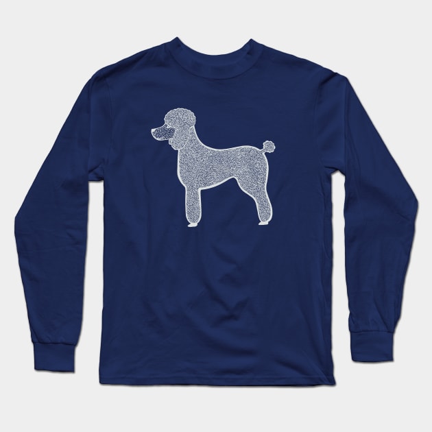 Poodle Ink Art - cool dog design - dark colors Long Sleeve T-Shirt by Green Paladin